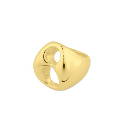 Anillo grueso en forma de calabrote de Plata de Ley 925 chapado en Oro de 18K 