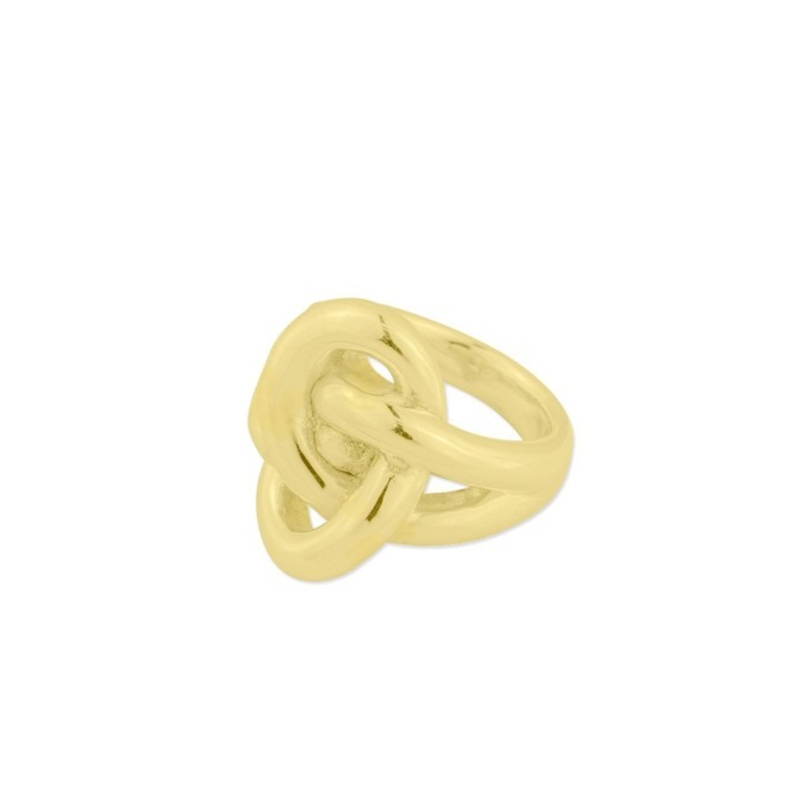 Anillo grueso de Plata de Ley 925 chapado en Oro de 18K en forma de nudo 
