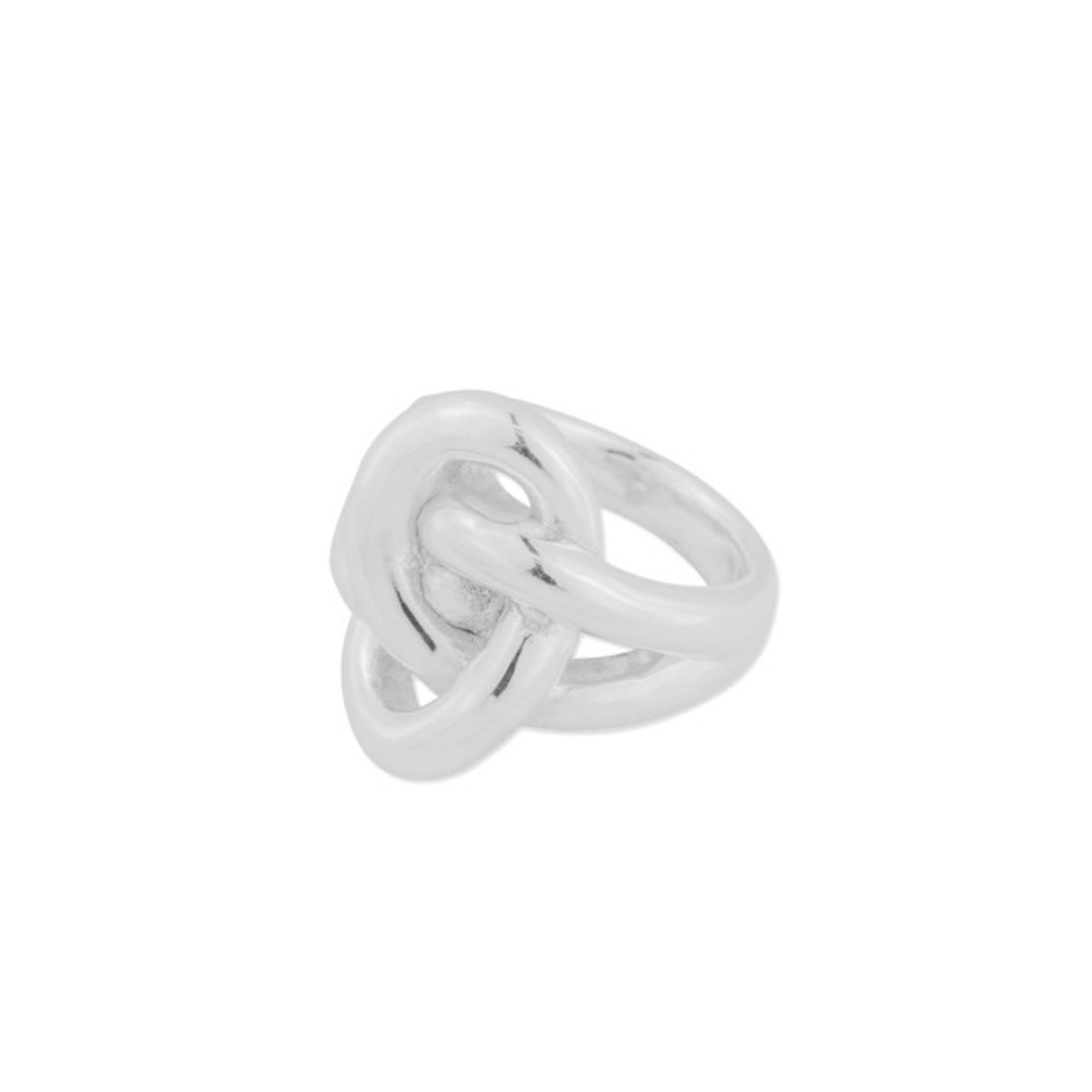 Anillo grueso de Plata de Ley 925 Rodiado en forma de nudo 