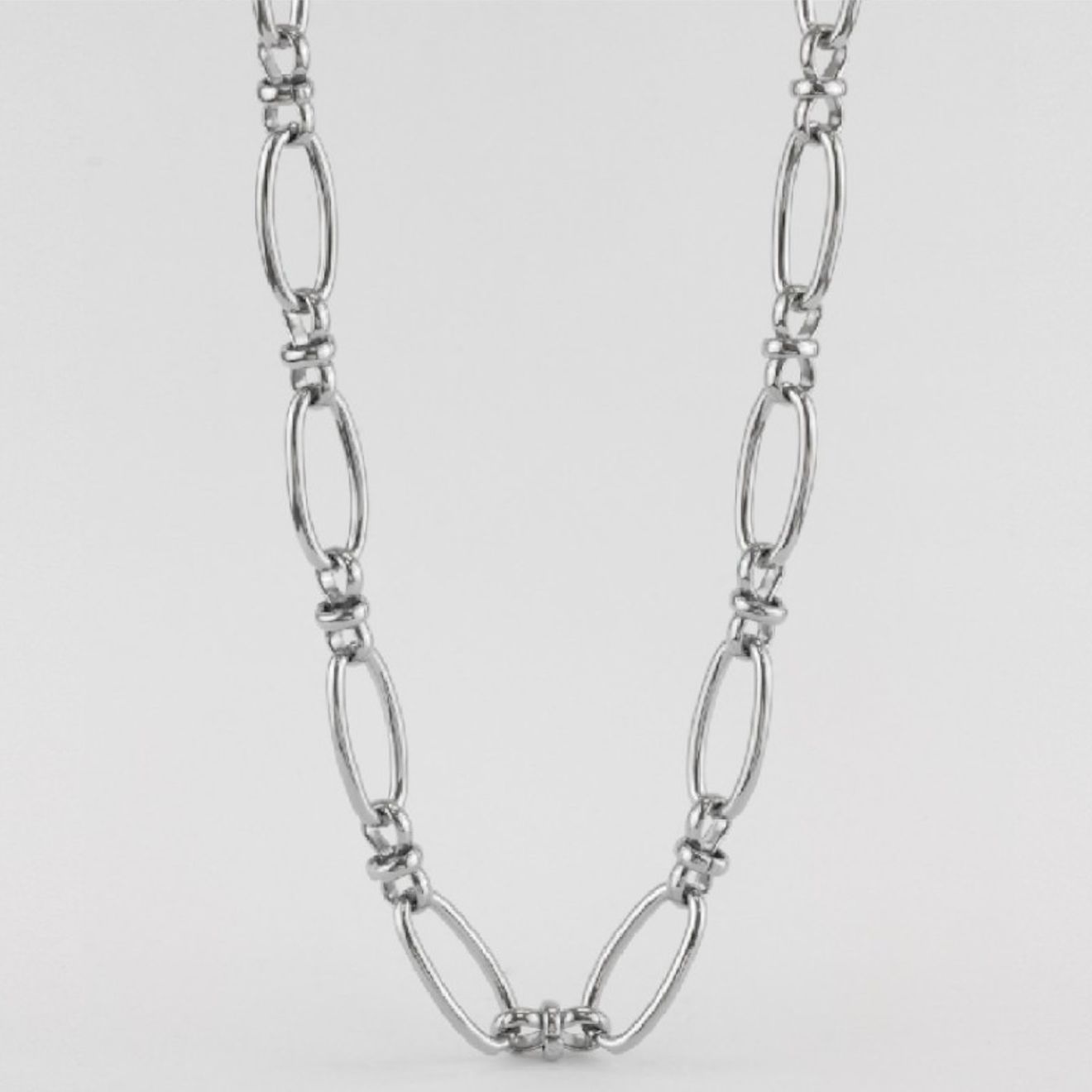 Collar cadena eslabones Eloise de acero inoxidable plateado