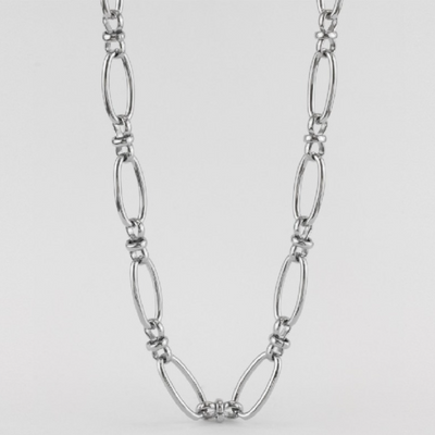 Collar cadena eslabones Eloise de acero inoxidable plateado