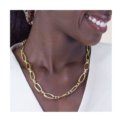 Collar adena eslabones grandes de acero inoxidable 