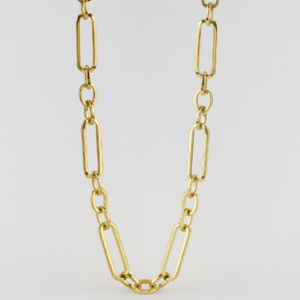 Collar cadena eslabones grandes de acero inoxidable dorado 