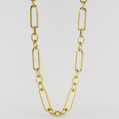 Collar cadena eslabones grandes de acero inoxidable dorado 