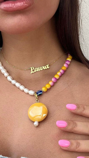 collar de plata con nombre personalizado