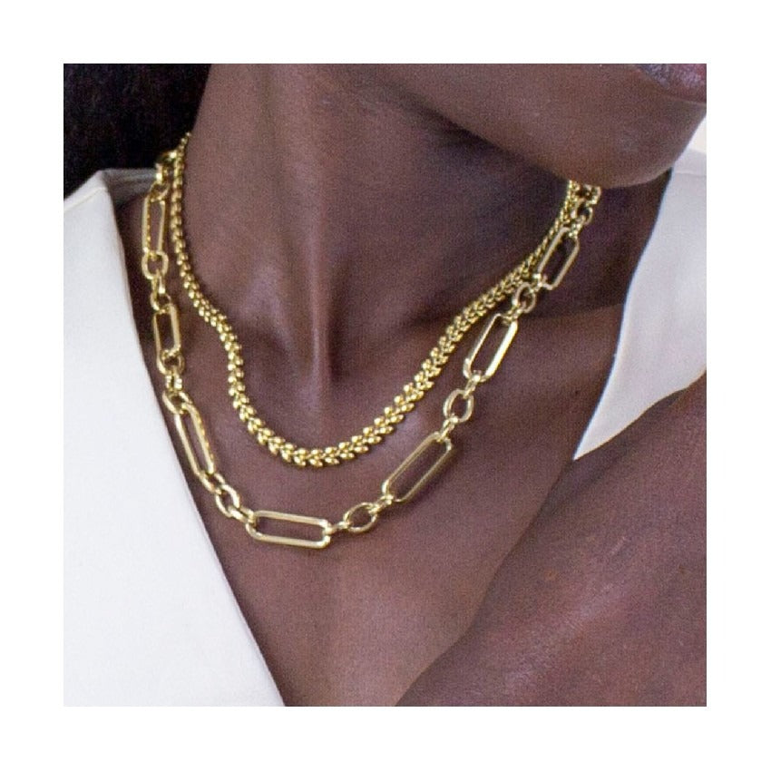 Collar cadena eslabones grandes rectangulares