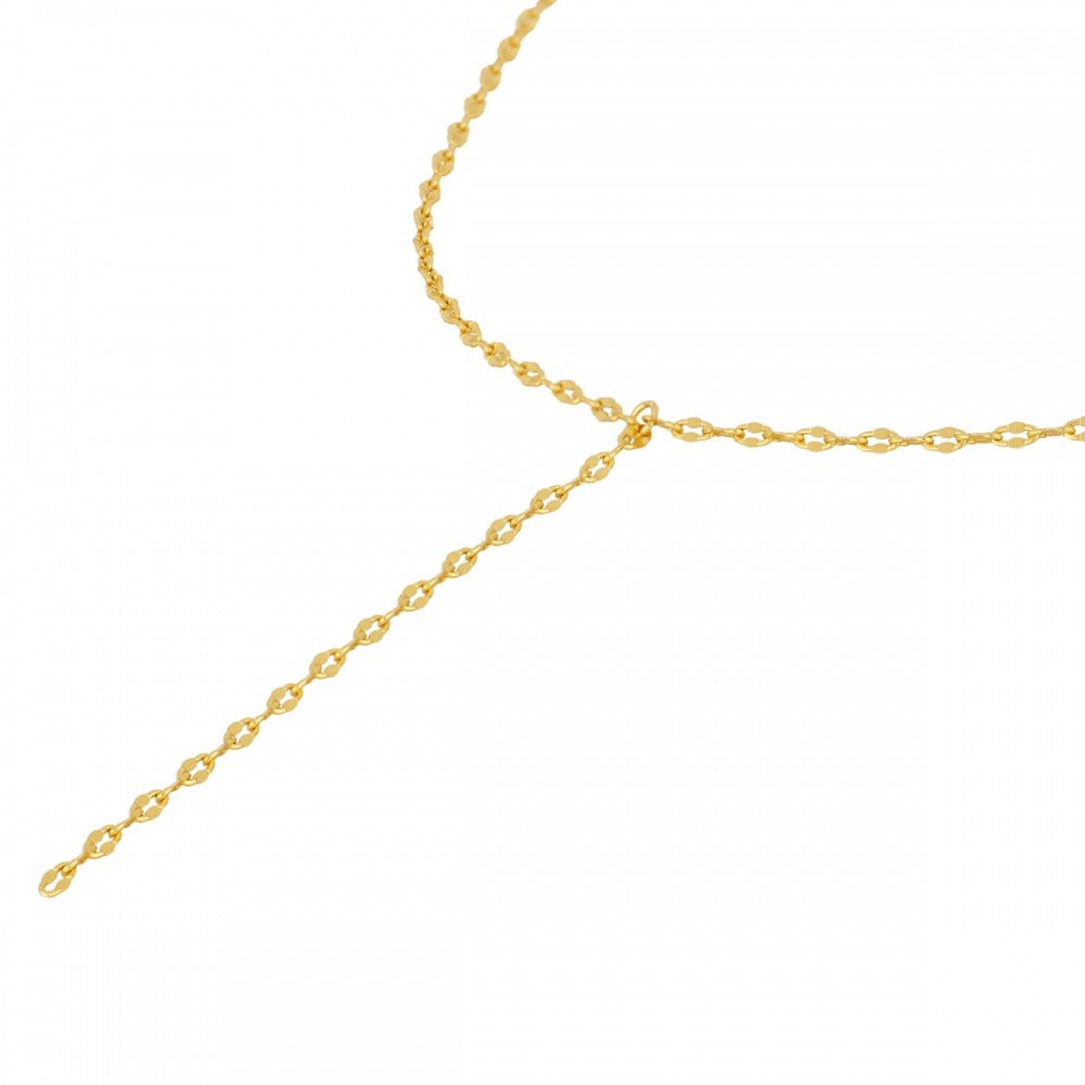 Collar corbatero tipo cadena cobra de Plata de Ley con baño de Oro de 18k