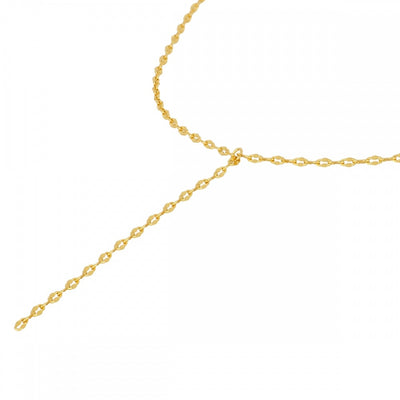 Collar corbatero tipo cadena cobra de Plata de Ley con baño de Oro de 18k