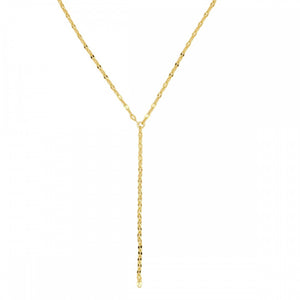 Collar corbatero tipo cadena cobra de Plata de Ley con baño de Oro de 18k