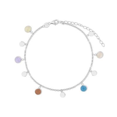 anklet d eplata y minerales de colores