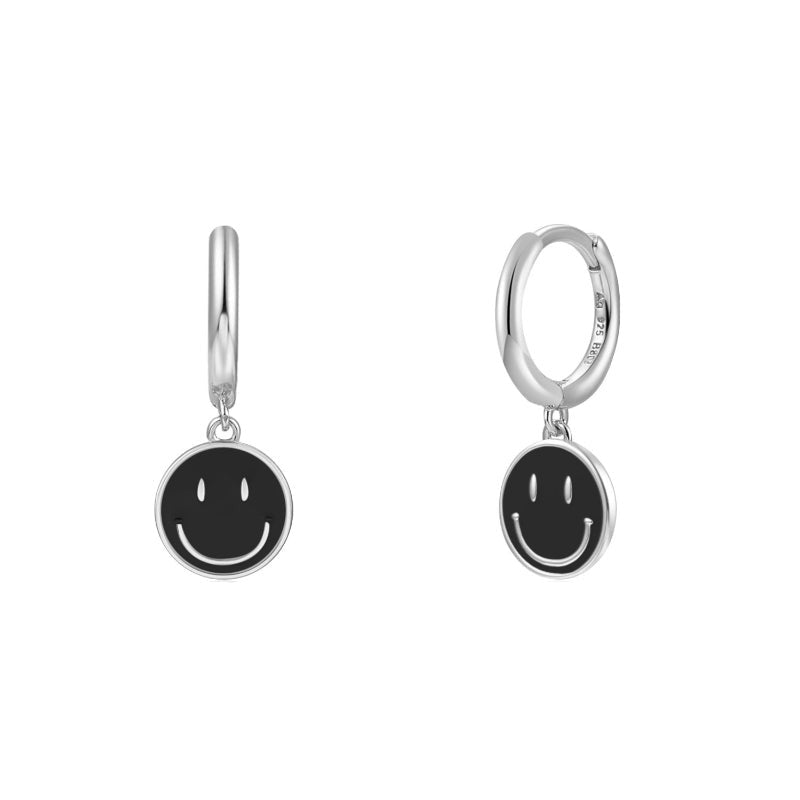 Smile Black Earrings (1 Unit)