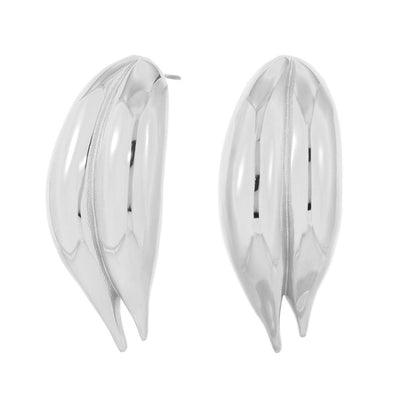 Pendientes de acero plateado de tipo grandes perfectos para eventos o bodas