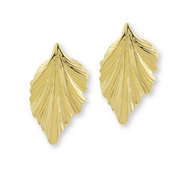 Pendientes grandes de acero inoxidable tipo hoja 