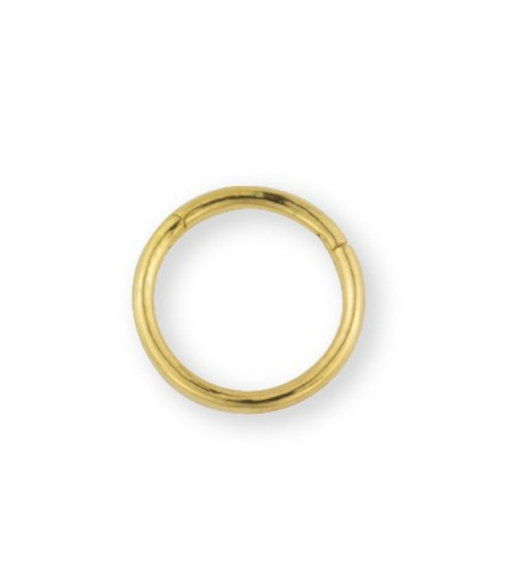 Piercing de aro basico y liso de Plata de Ley con baño de Oro