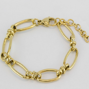 Pulsera eslabones grandes de acero inoxidable dorado