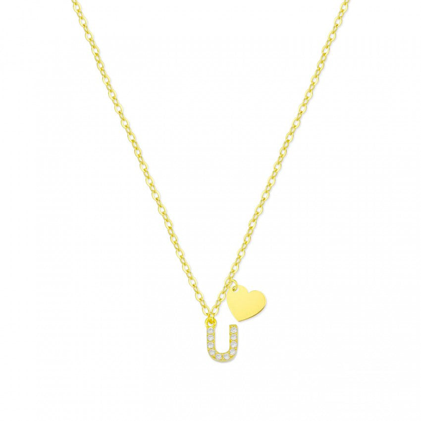 Collar Shine Initial Heart