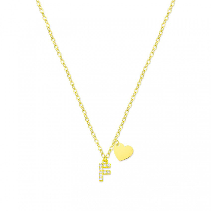 Collar Shine Initial Heart