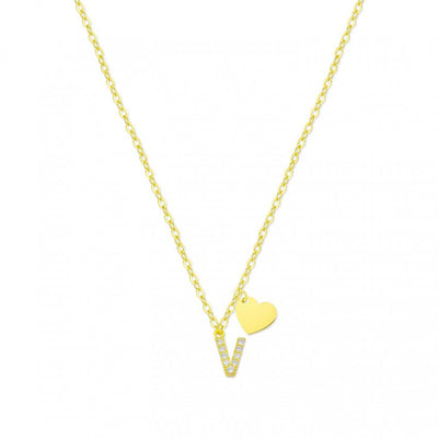 Collar Shine Initial Heart