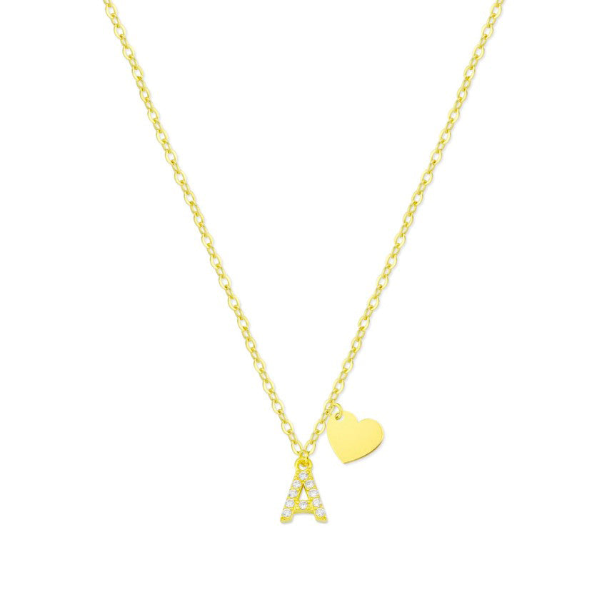 Collar Shine Initial Heart