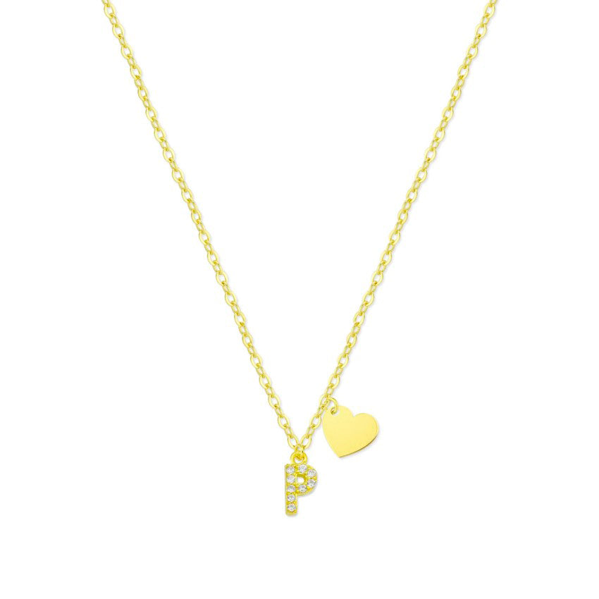 Collar Shine Initial Heart