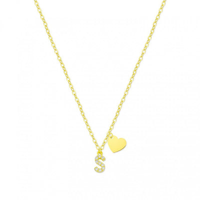 Collar Shine Initial Heart