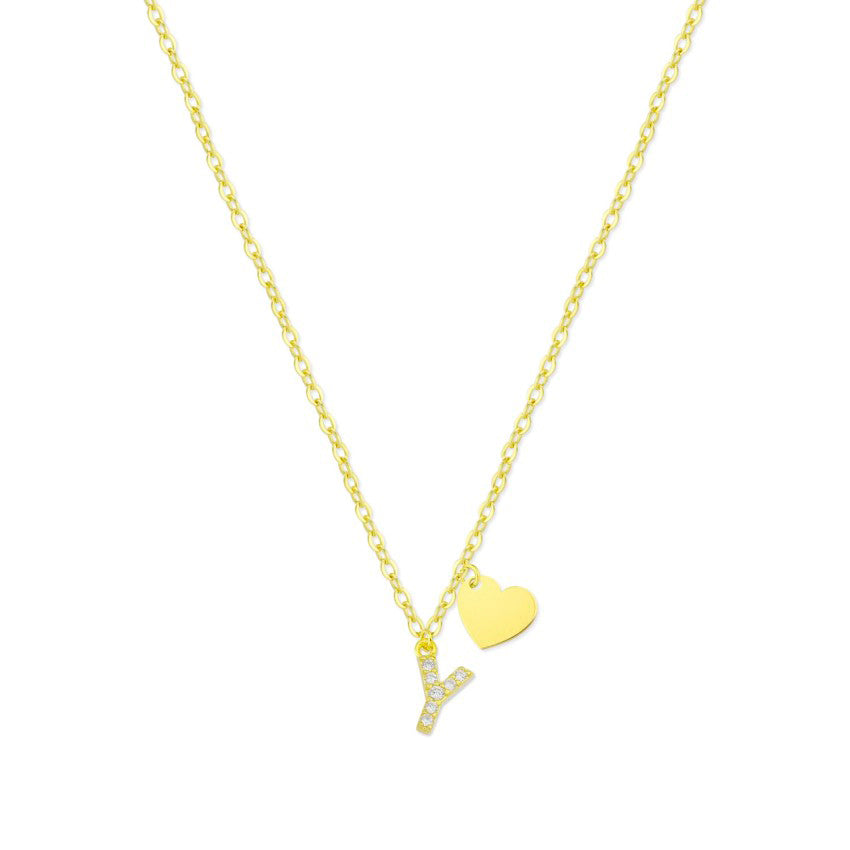 Collar Shine Initial Heart