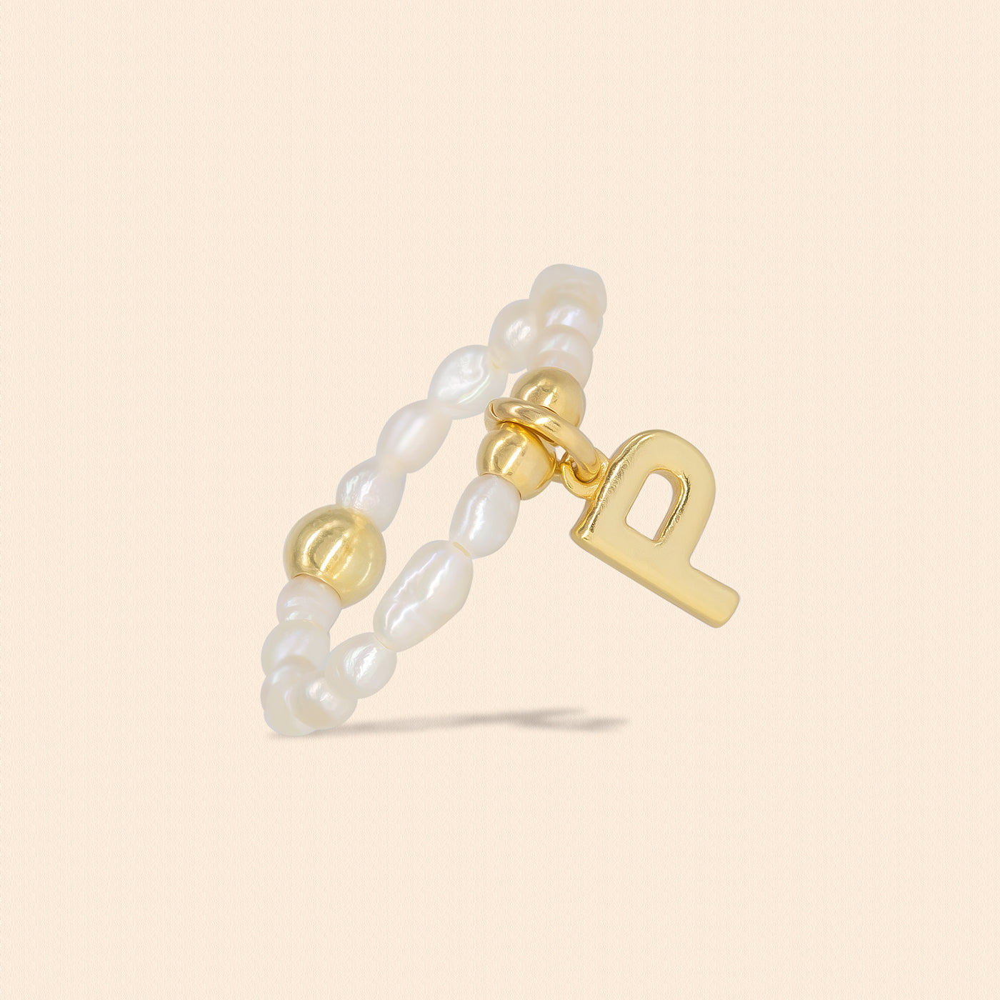 Fun Pearl Letter Ring