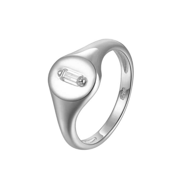 anillo de plata con circonita