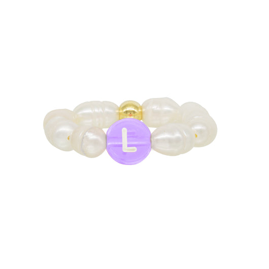 Bague Lettre Perle Amusante