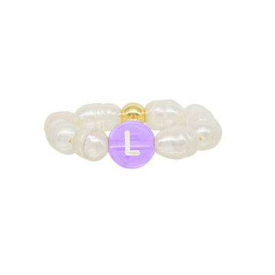 Bague Lettre Perle Amusante