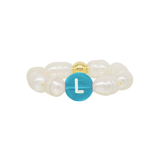 Bague Lettre Perle Amusante