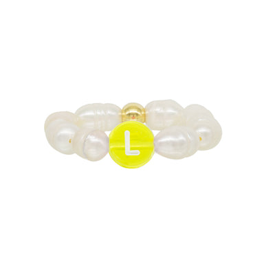 Bague Lettre Perle Amusante