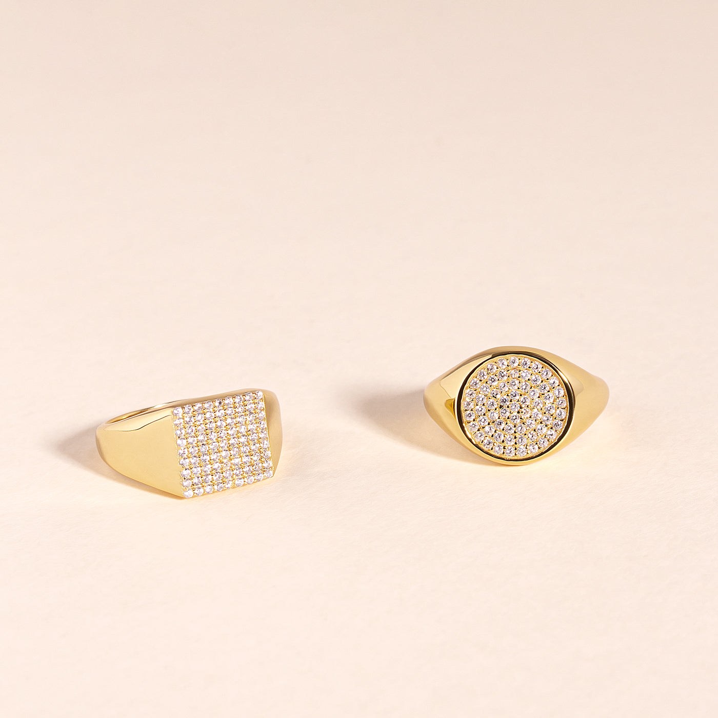 Square Pave Signet Ring