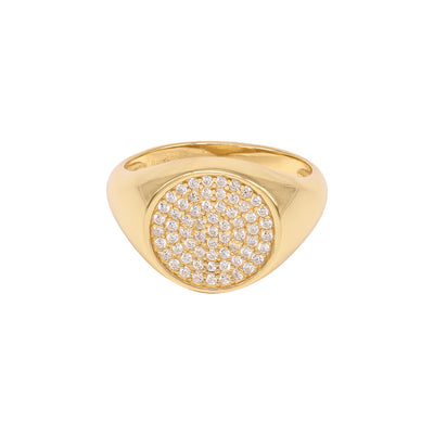 Anillo Sello Circle Pave