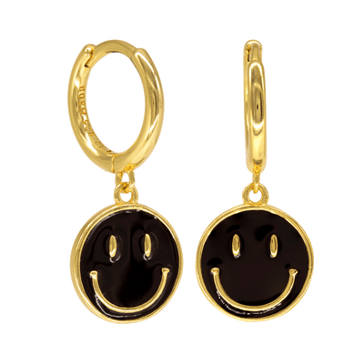 Smile Black Earrings (1 Unit)