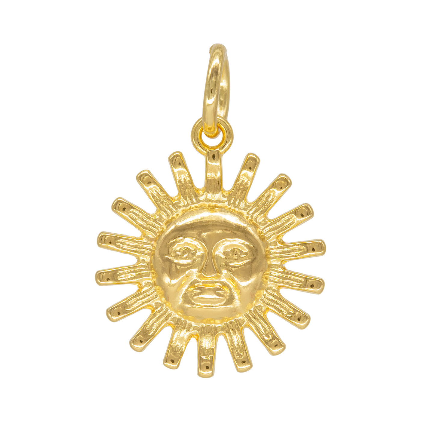 colgante con forma de sol en relieve