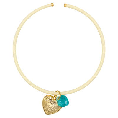 choker ajustable con colgante heart dorado hecho a mano