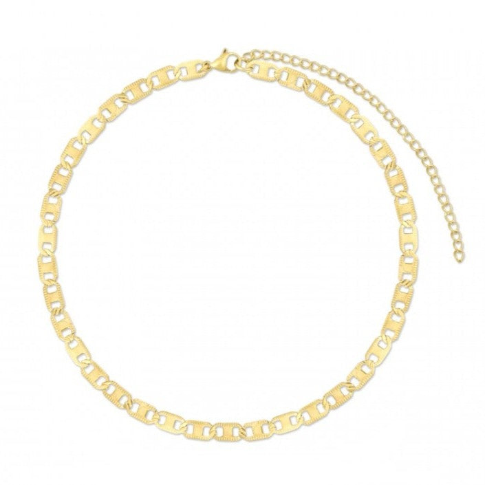 Collar choker acero dorado waterproof para mujer tipo banana o gucci