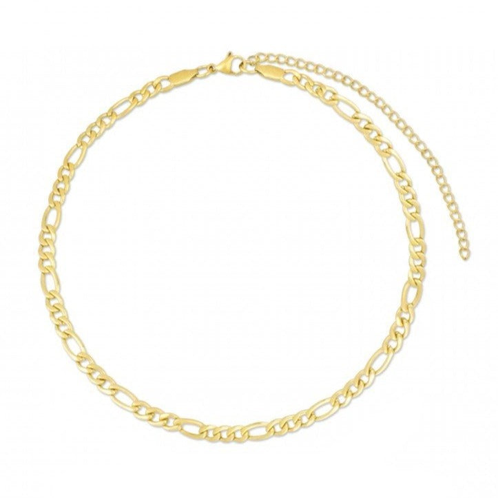 Collar cadena programada tipo choker para mujer en acero dorado waterproof Luamarta