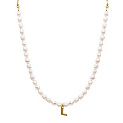 Pearl Letter S Necklace