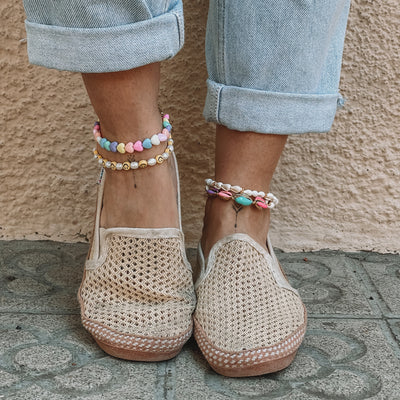 Bracelet de cheville en coquillage