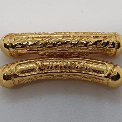 Bracelet double tresse feuille d'or