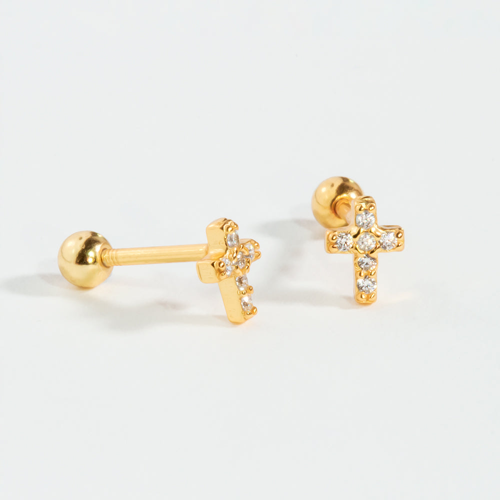 Piercing Shine Cross Earrings (1 Unit)