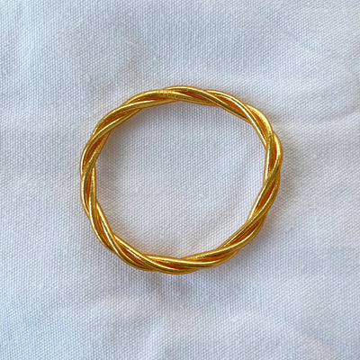 Bracelet torsadé feuille d'or