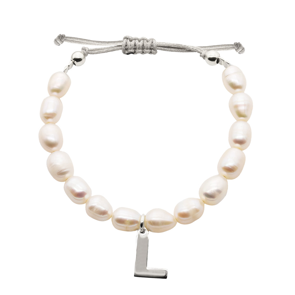 Pulsera Pearl Letter Medium