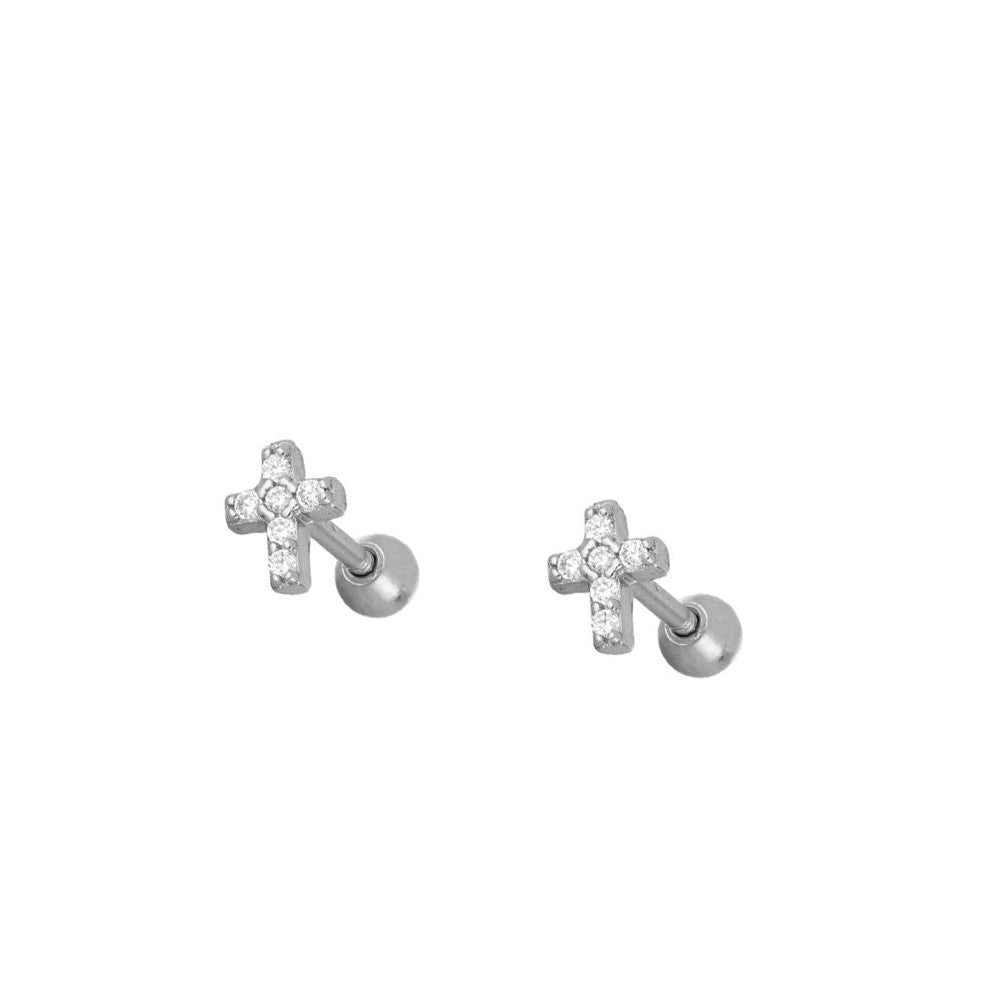 Piercing Shine Cross Earrings (1 Unit)