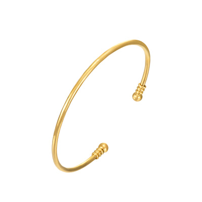 pulsera brazalete rigida dorada brazo luamarta lino